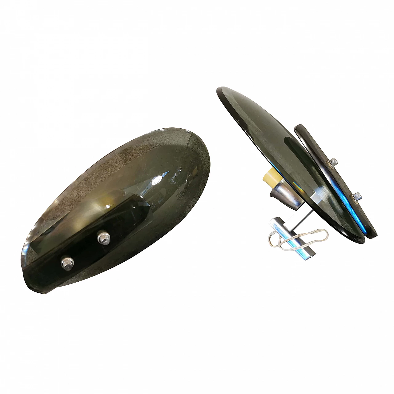 Coppia di appliques in vetro fumè 1148988