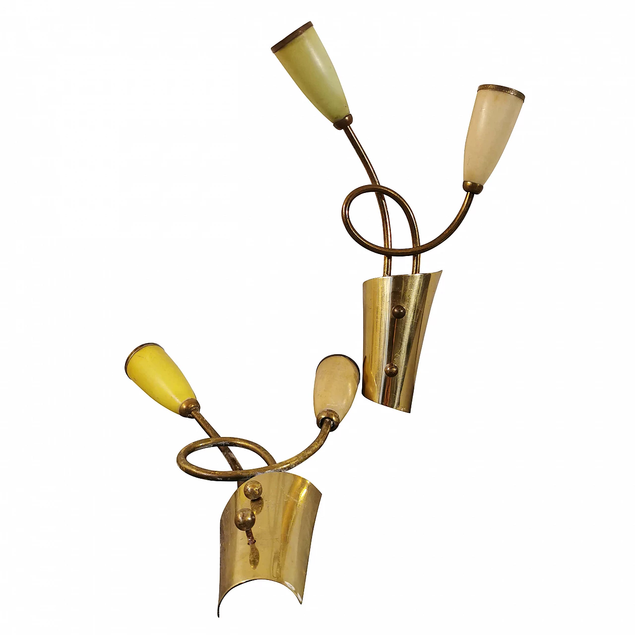 Lampada da parete in ottone e bachelite 1149034