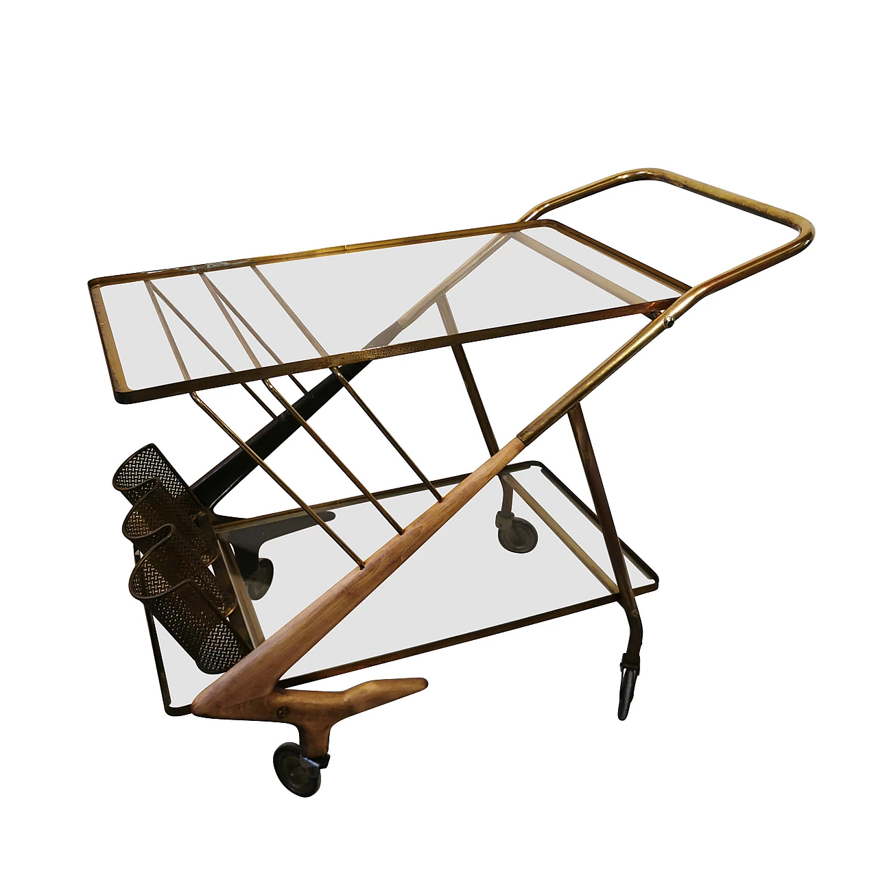 Trolley in brass and wood, 1950s 1149138