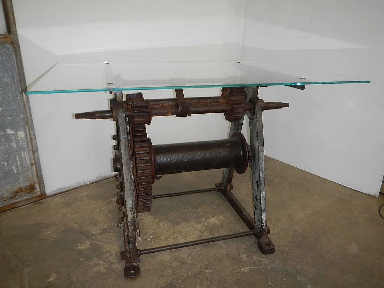 Industrial table with harbour winch, 1930's 1149181