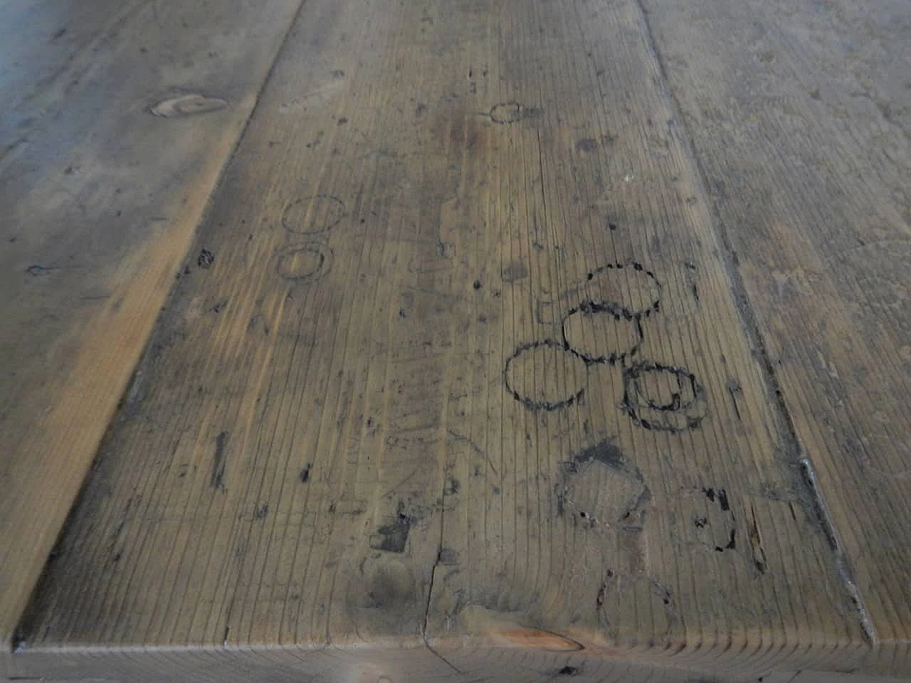 Tavolo industriale in legno e ferro, anni '70 1149213