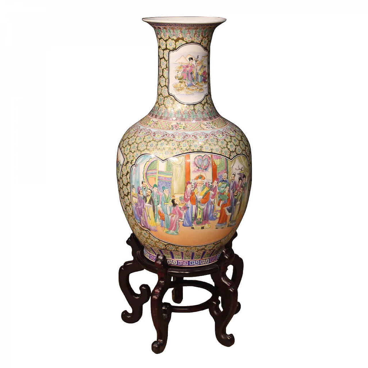 Vaso cinese in ceramica smaltata e dipinta 1149237