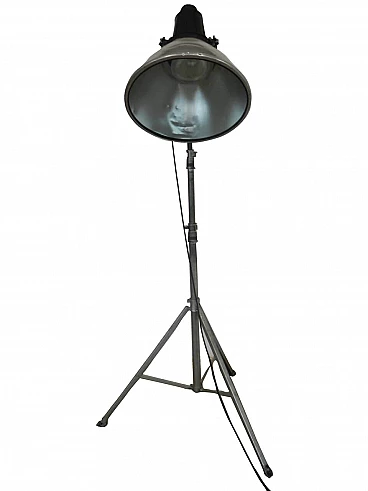 Italian industrial lamp on tripod,  70s