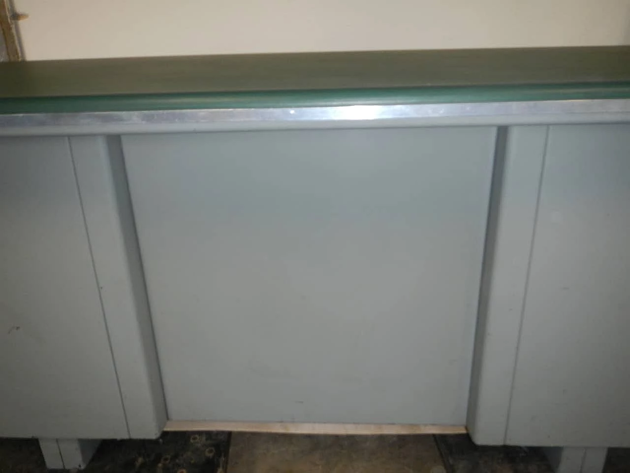 8 drawers industrial metal desk, 60s 1149407