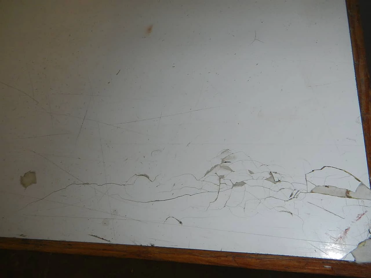 Large double top work table  in wood and formica, 70s 1149436