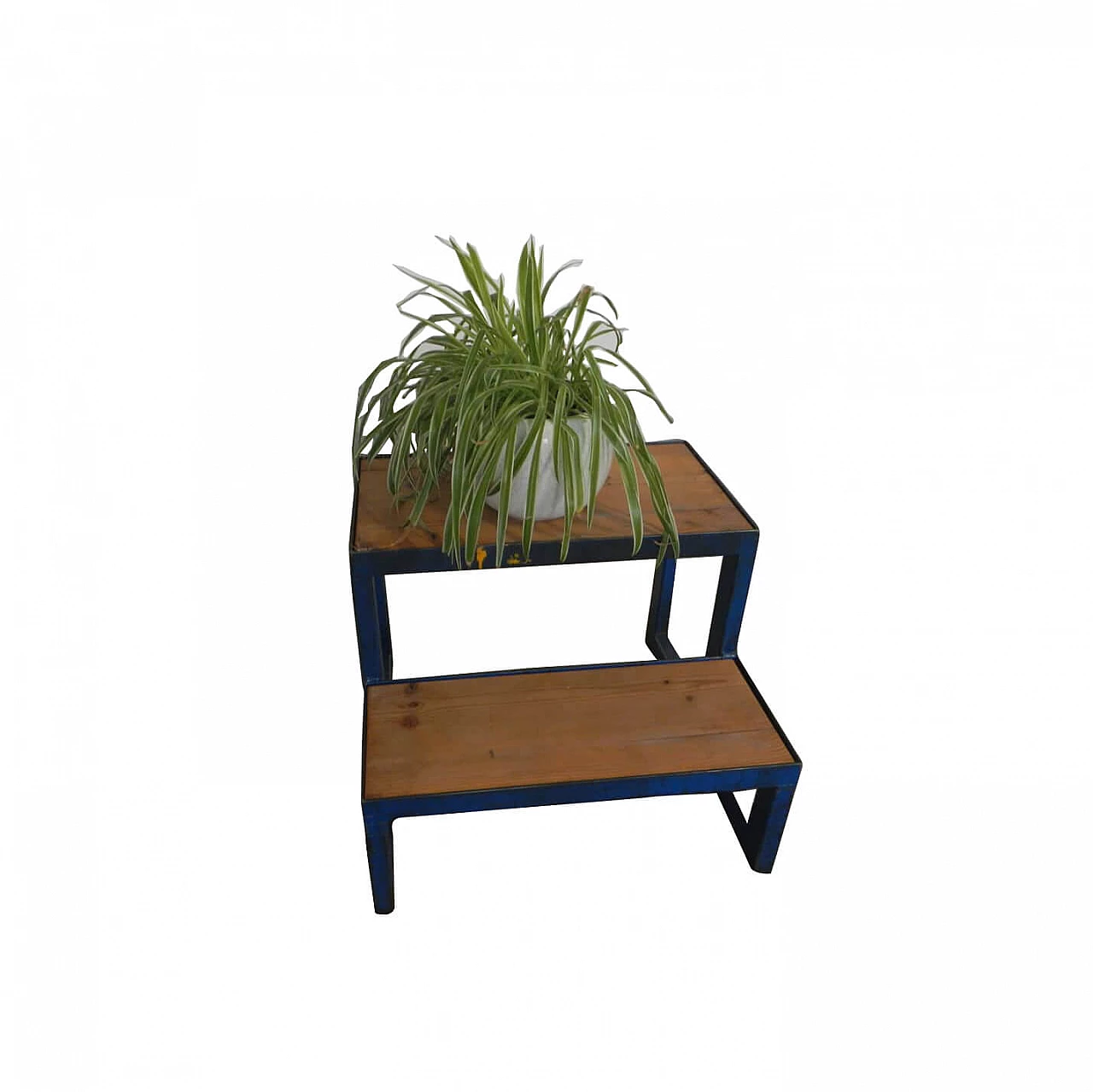 Step stool in blue metal, 70s 1150617