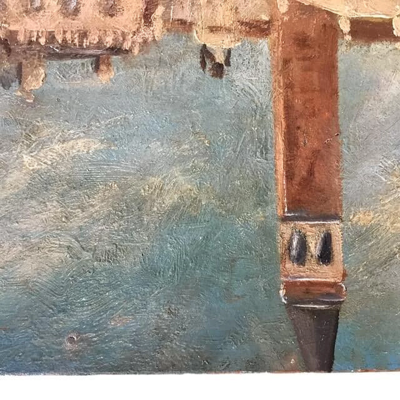 Oil on cardboard Basin of San Marco by Mario della Foglia 1150806