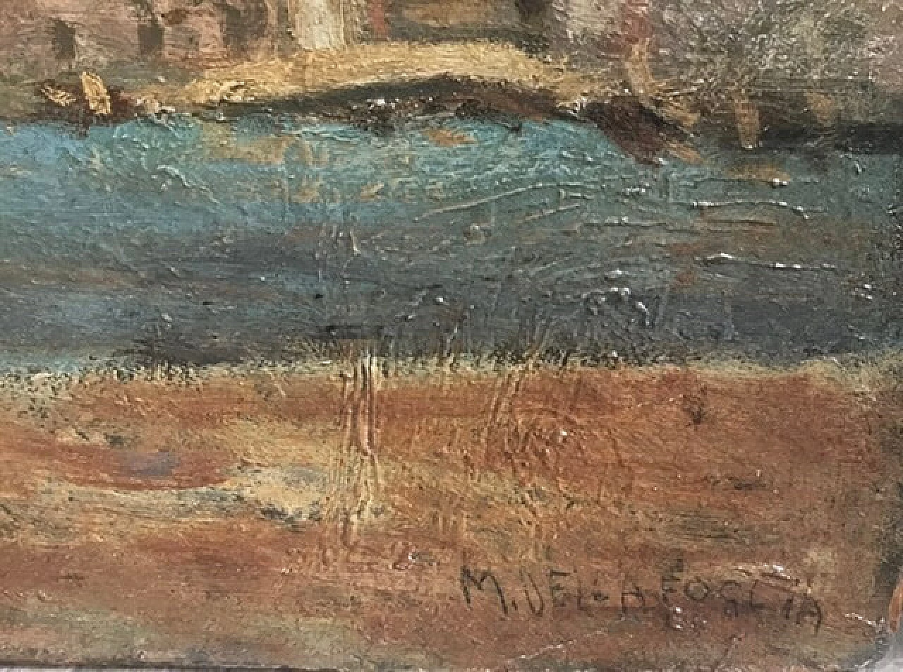 Oil on cardboard Basin of San Marco by Mario della Foglia 1150810