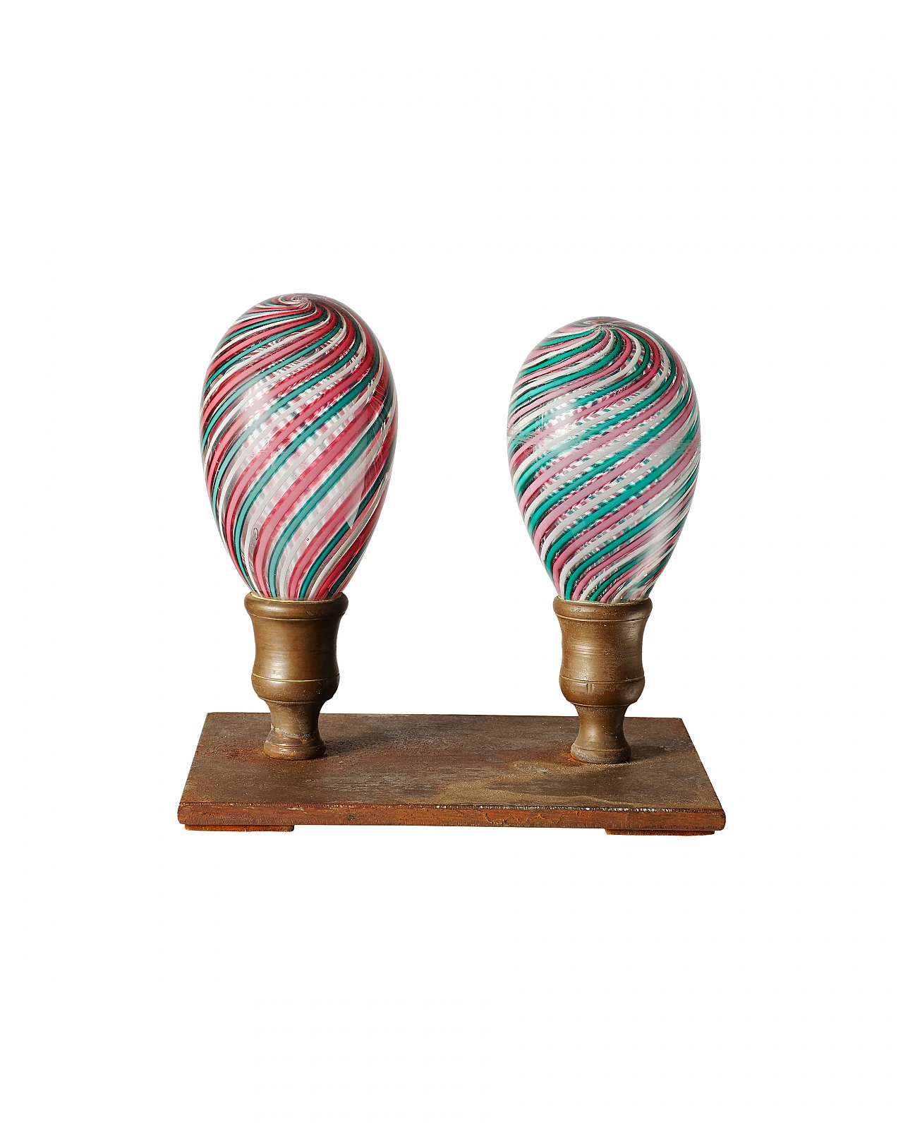 Coppia di uova di Venini in vetro a canne 1151040