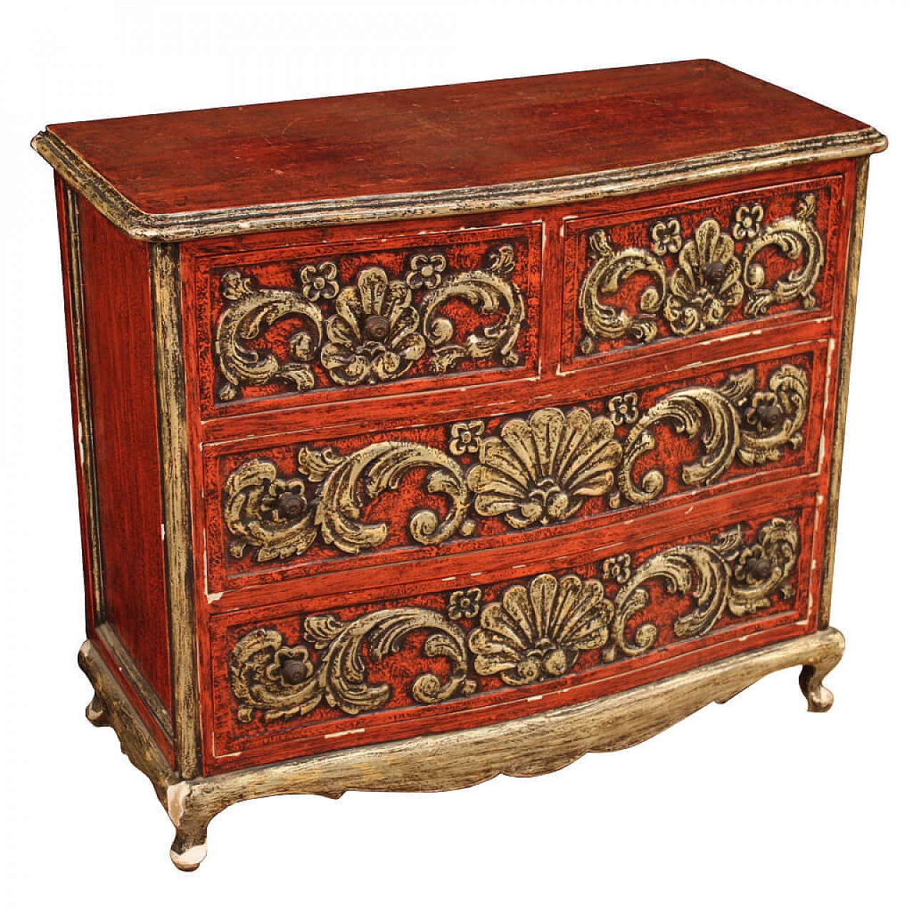 Spanish lacquered and silvered dresser 1151047
