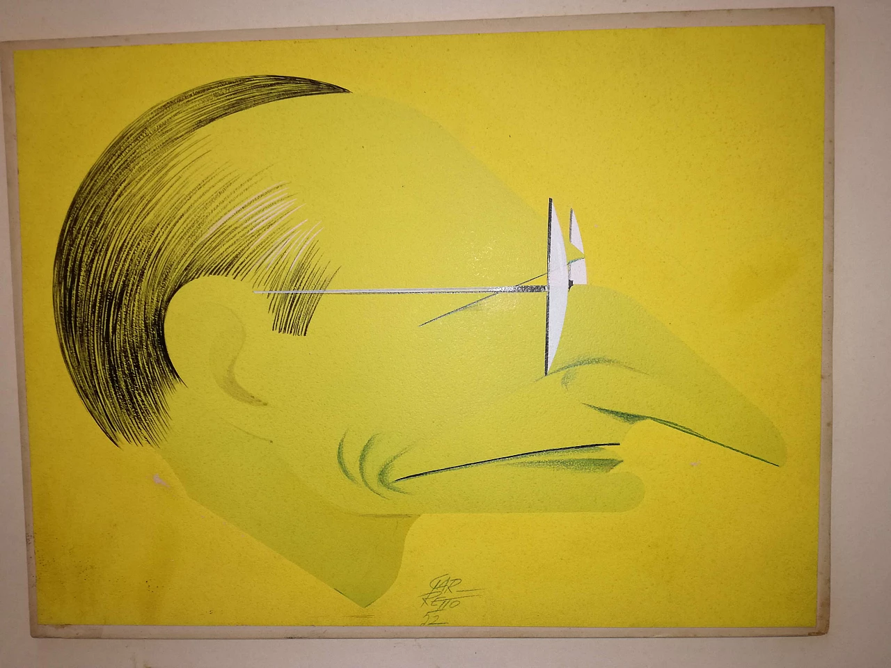 Litografia Ritratto di Alcide De Gasperi, di Paolo Garretto, 1954 1151145