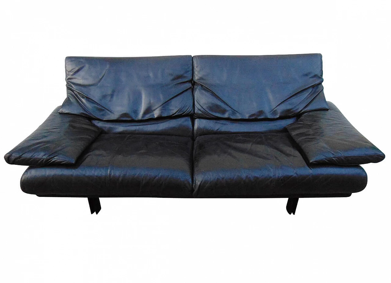 Black leather sofa Alanda by Paolo Piva for B&B Italia | intOndo