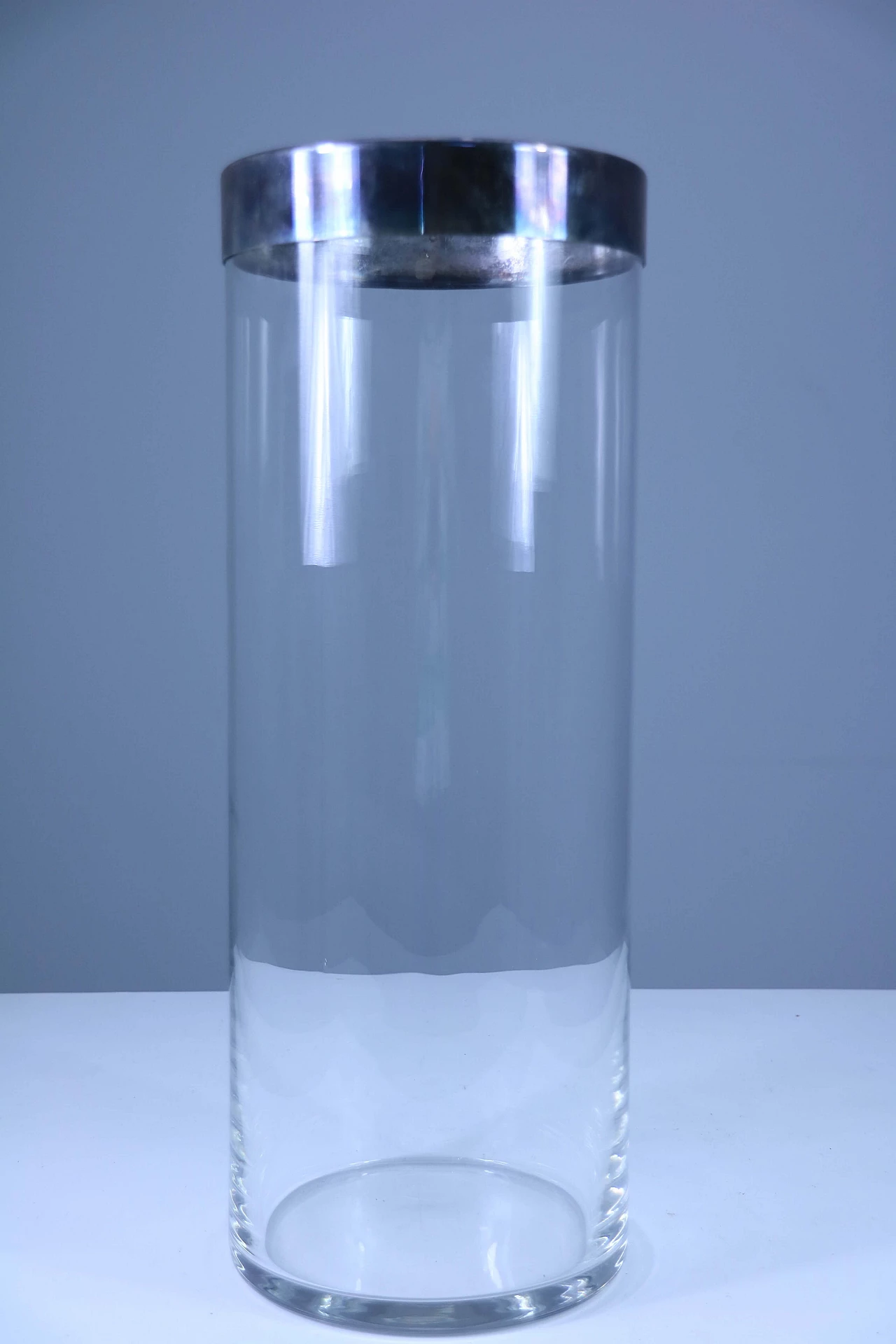 Grande vaso in vetro e metallo 1151796