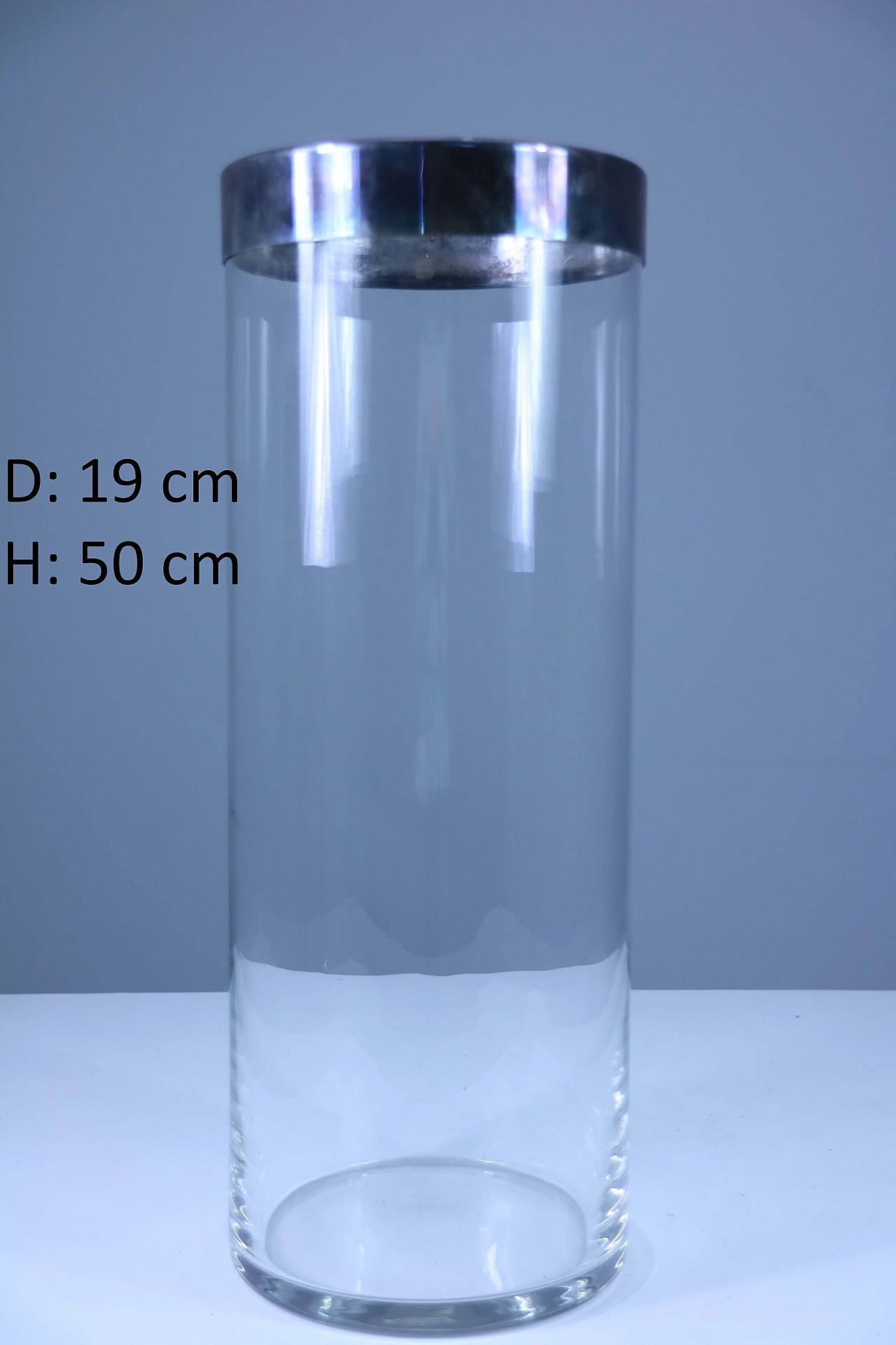 Grande vaso in vetro e metallo 1151797