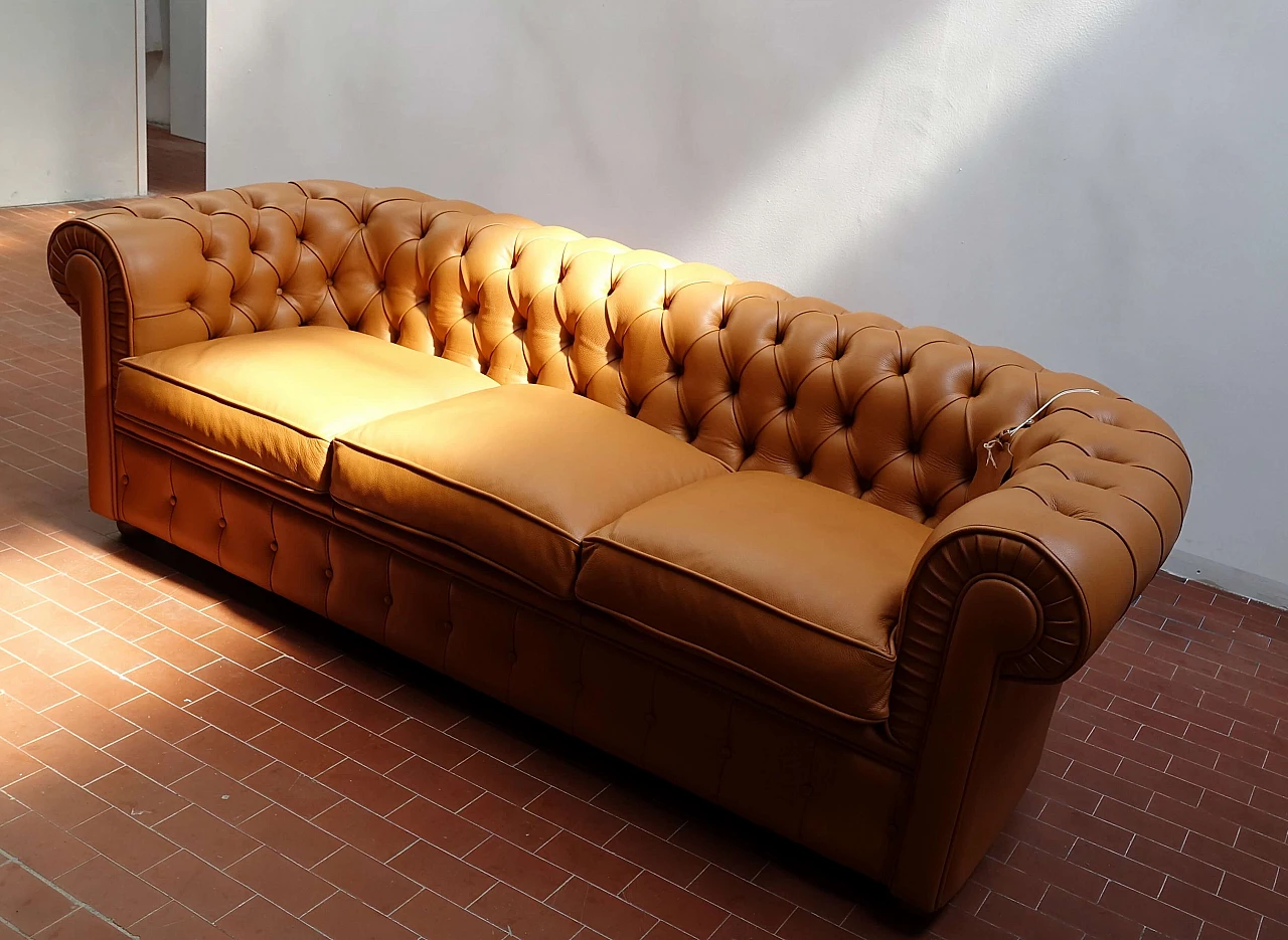 Chesterfield genuine leather sofa 1152034