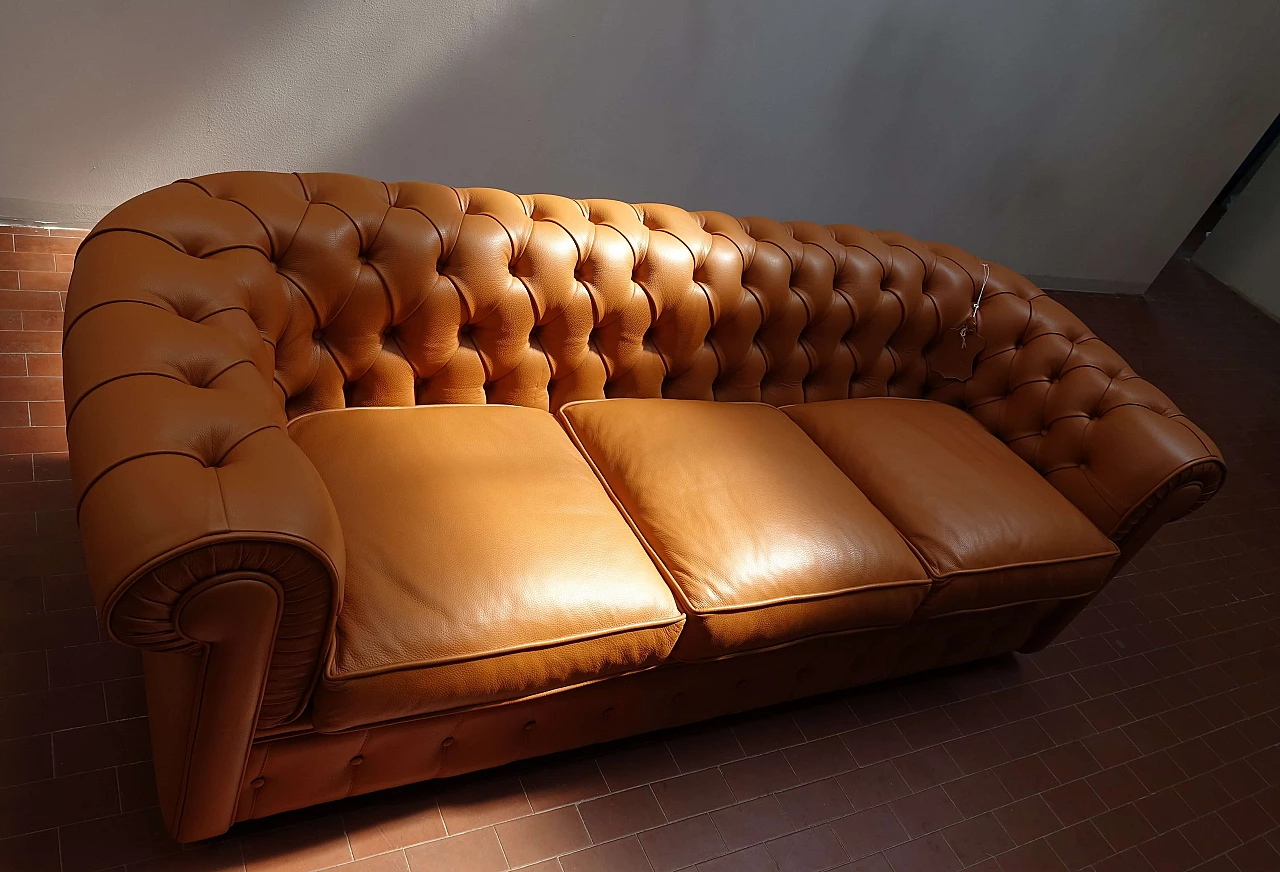 Chesterfield genuine leather sofa 1152037