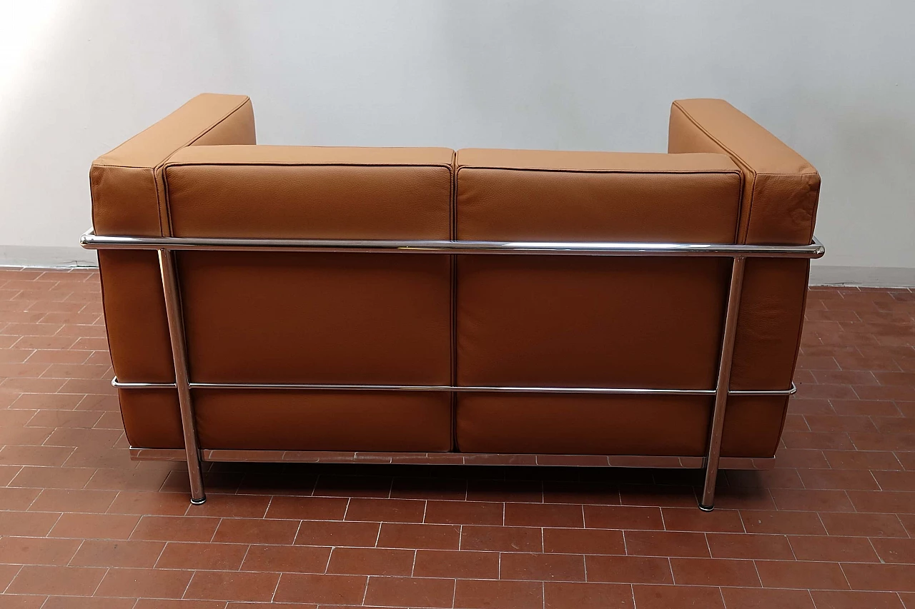 Leather and steel sofa 1152051