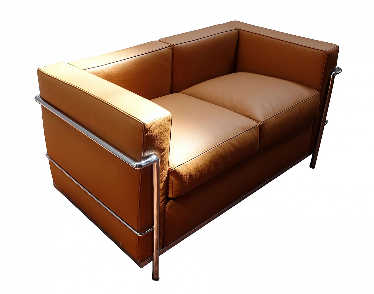 Leather and steel sofa 1152214