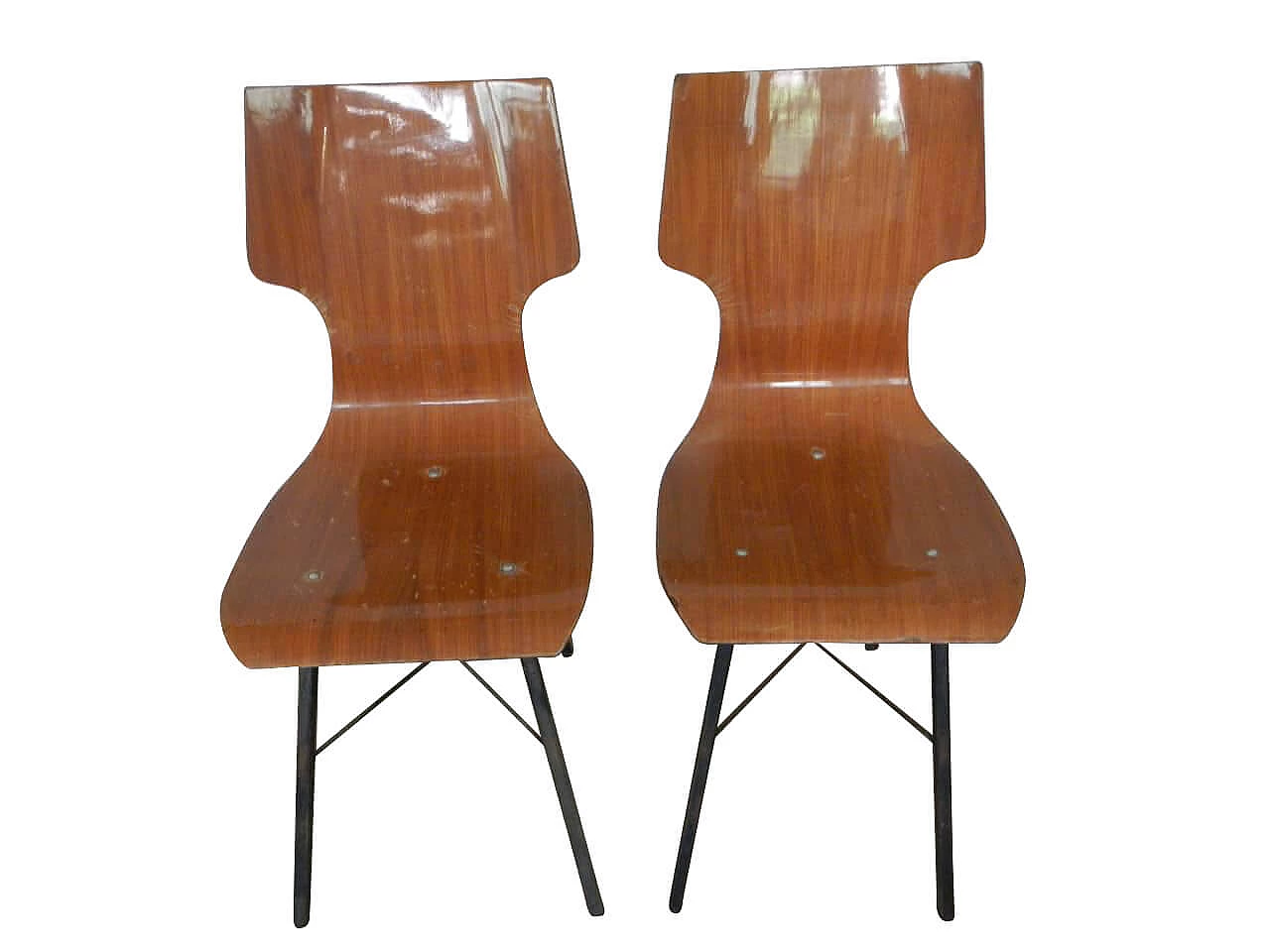 Coppia di sedie in legno curvato, anni '70 1152259