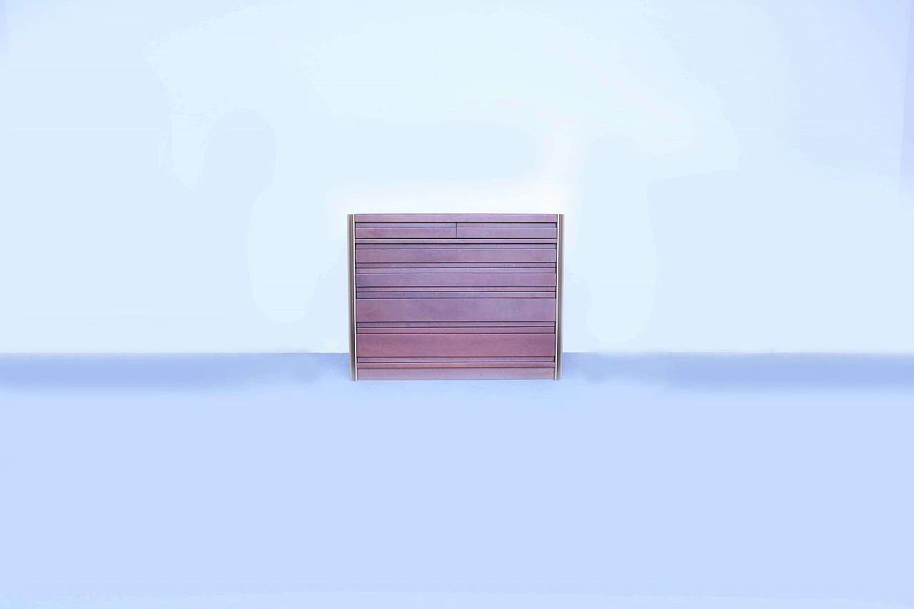 Cassettiera in noce tanganica stile Luciano Frigerio, anni '70 1152296