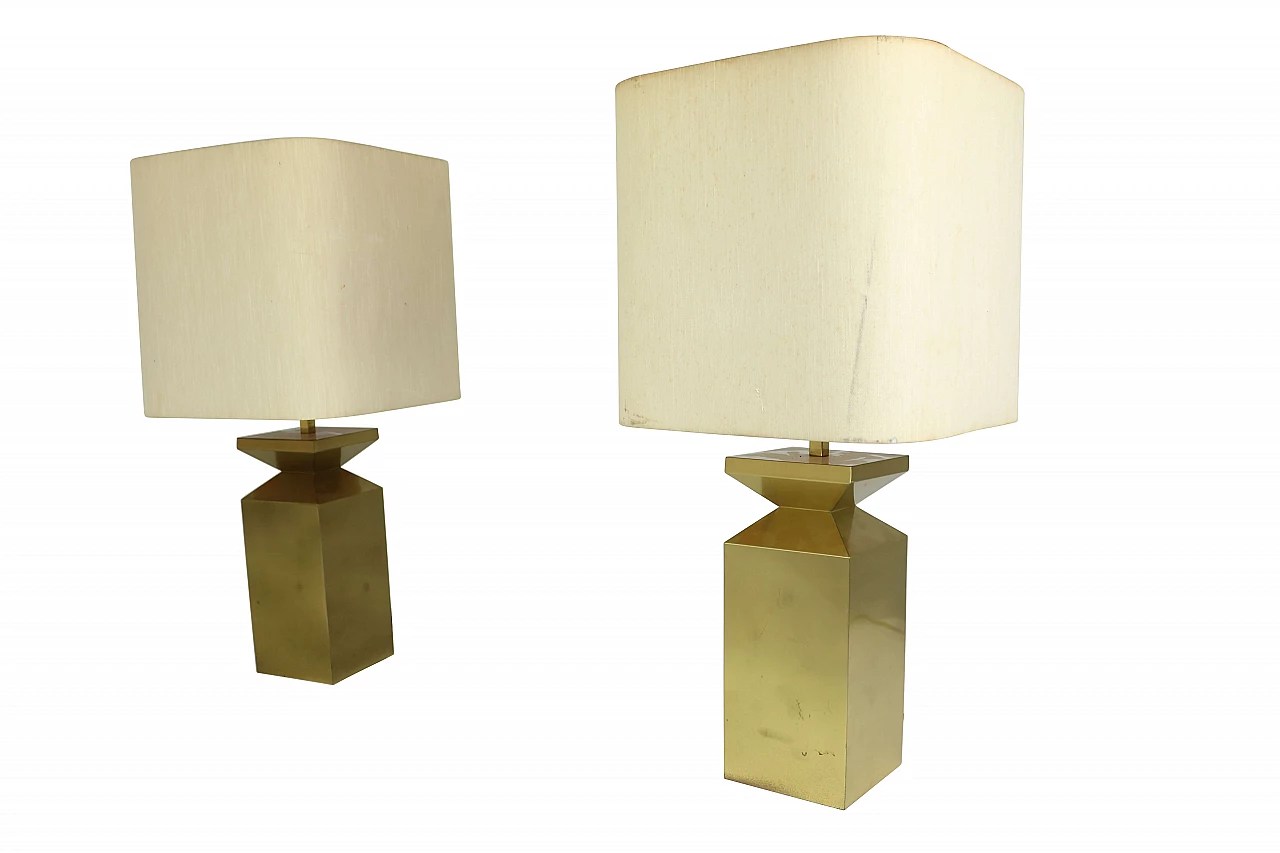 Pair of brass lamps in the manner of Montagna Grillo and Tonello 1152619