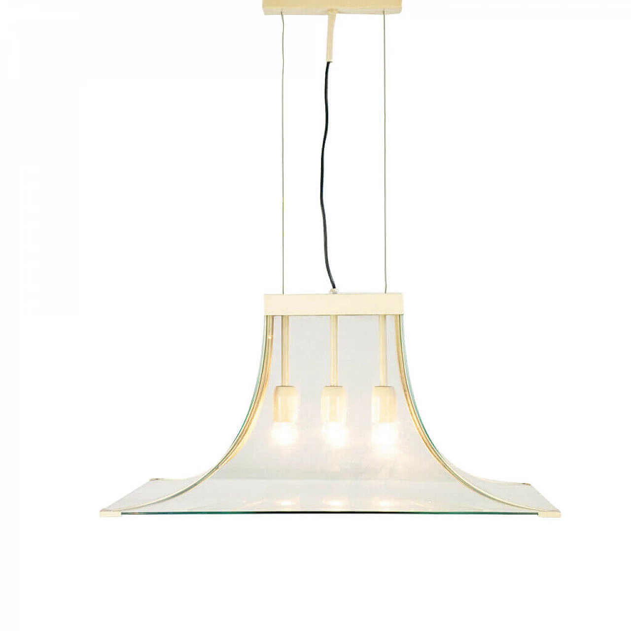 Lampadario a 3 luci, stile Fontana Arte 1152640