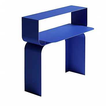 Titan console table in gentian blue Corten