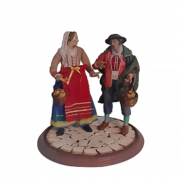 Coppia di statue di artigianato napoletano