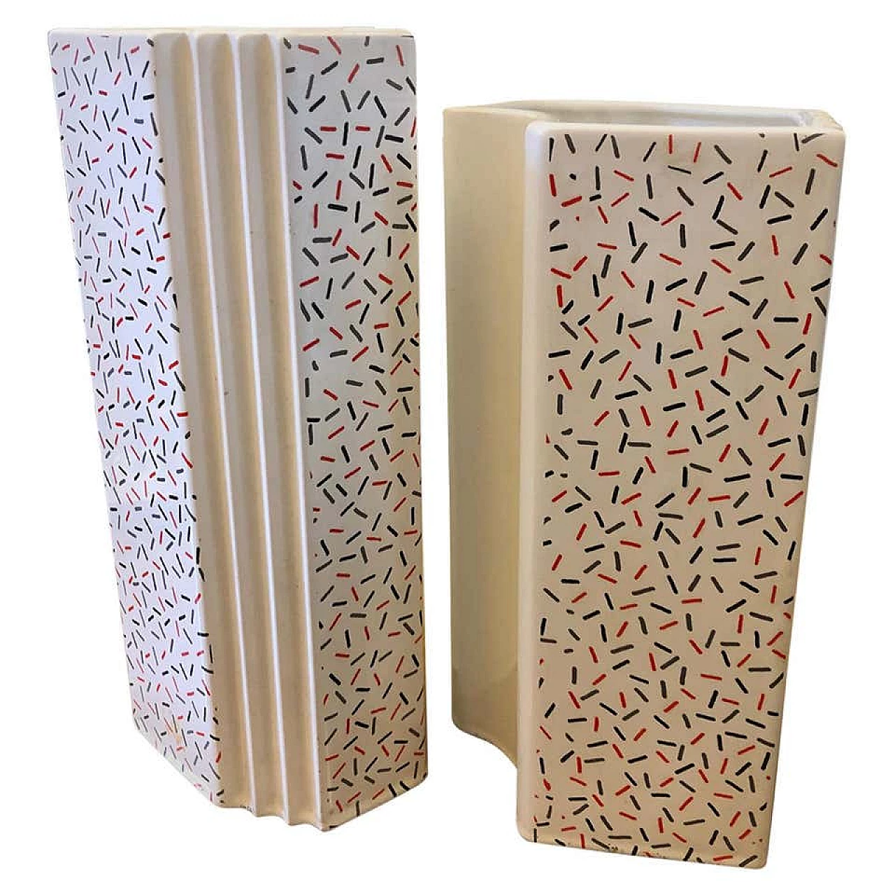 Pair of Memphis style vases by Massimo Materassi, 1980s 1153084