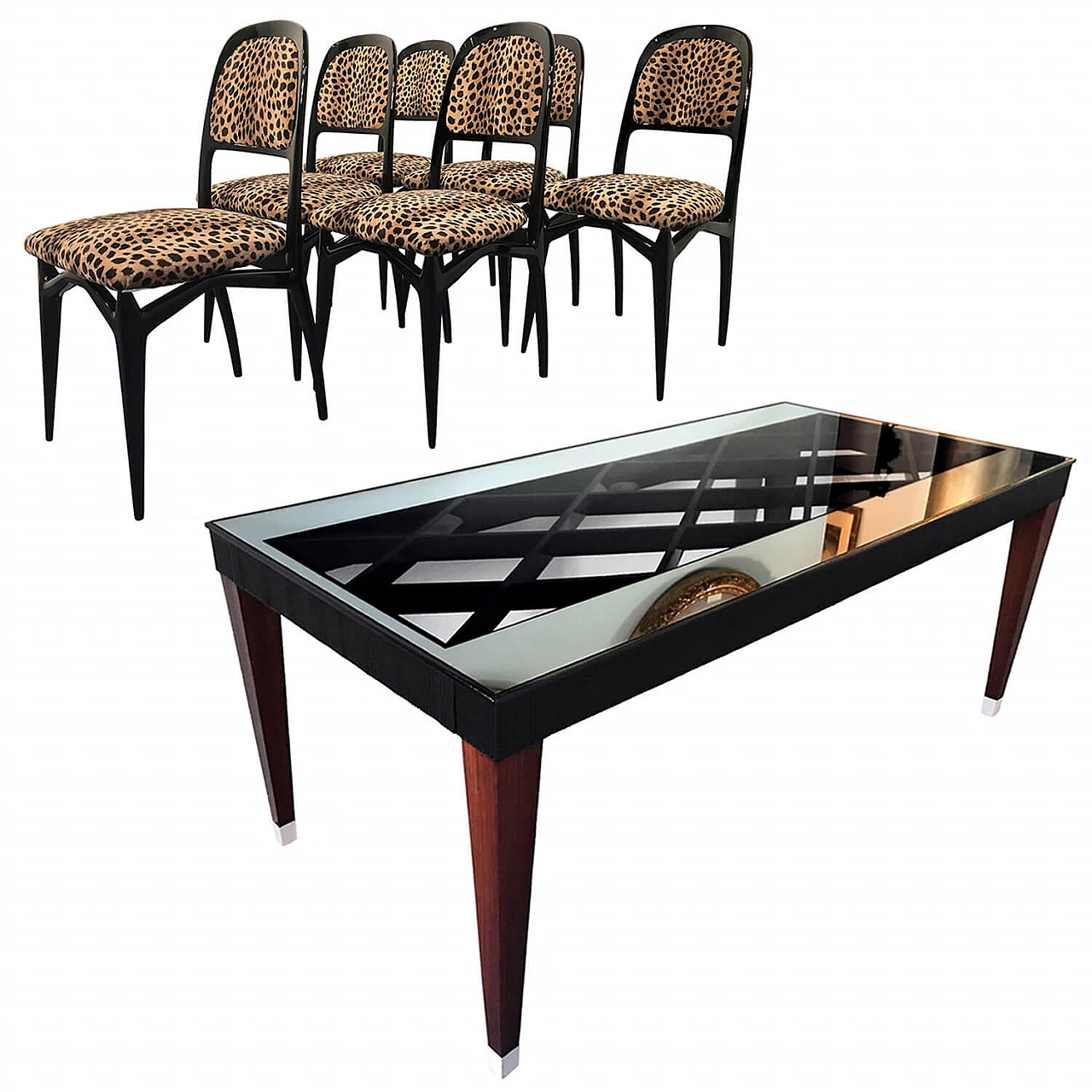 6 Chairs and extending table, 1950s 1153171