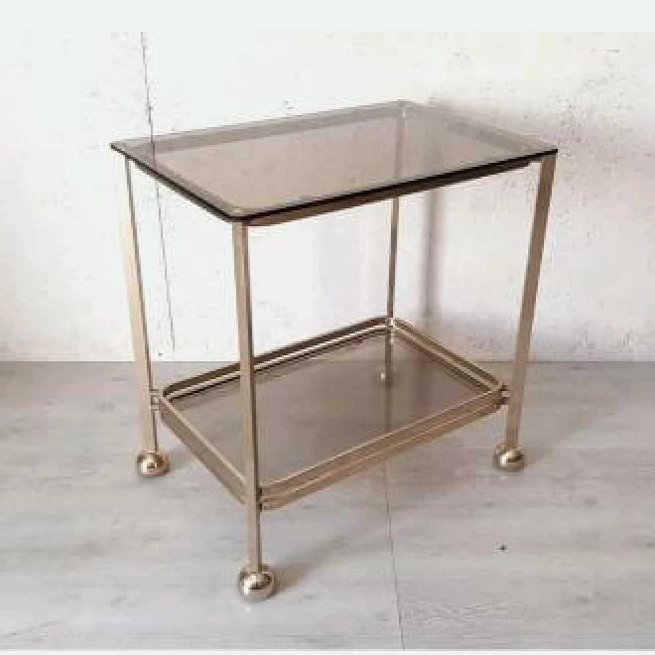 Bar trolley with glass top by Allegri, 70s 1153609