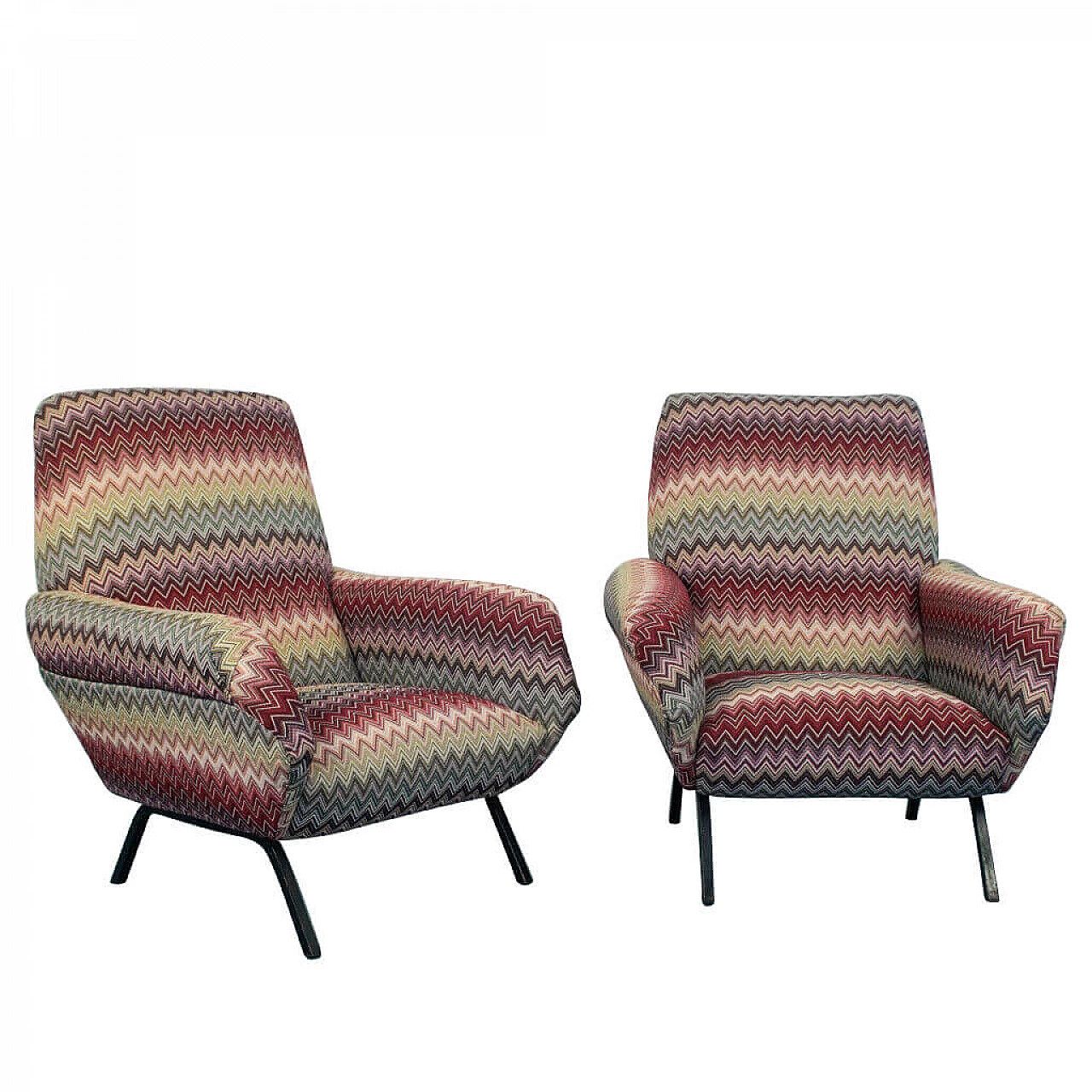Pair of armchairs with Missoni fabric, 60s 1154010