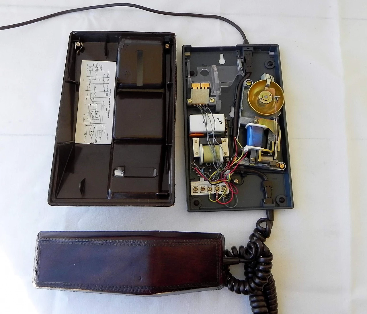 Telefono Contempora rivestito in cuoio, anni '70 1154042