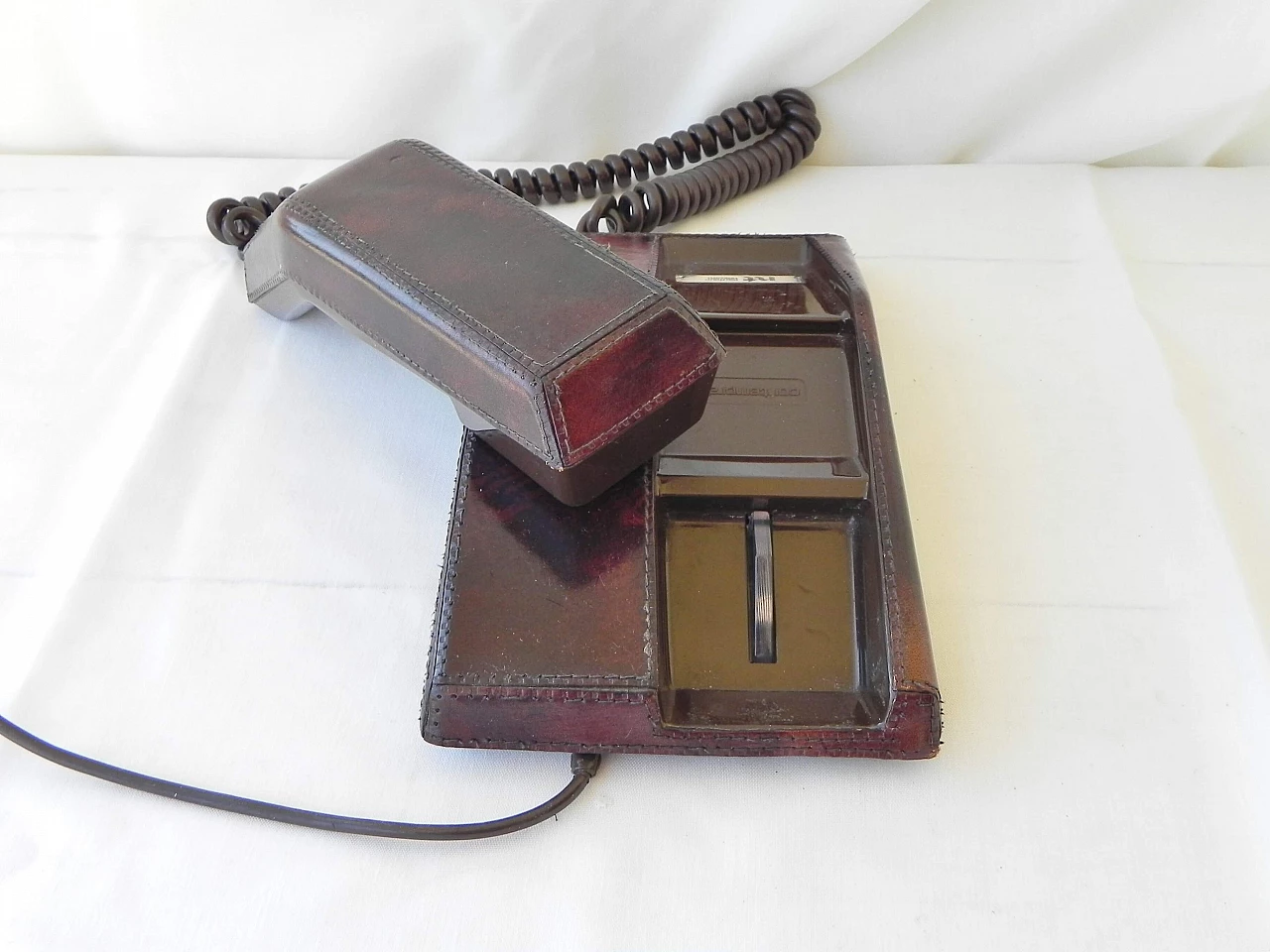 Telefono Contempora rivestito in cuoio, anni '70 1154056
