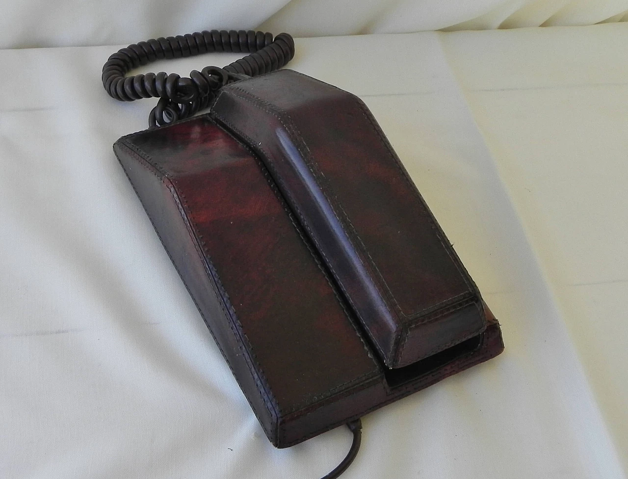 Telefono Contempora rivestito in cuoio, anni '70 1154058