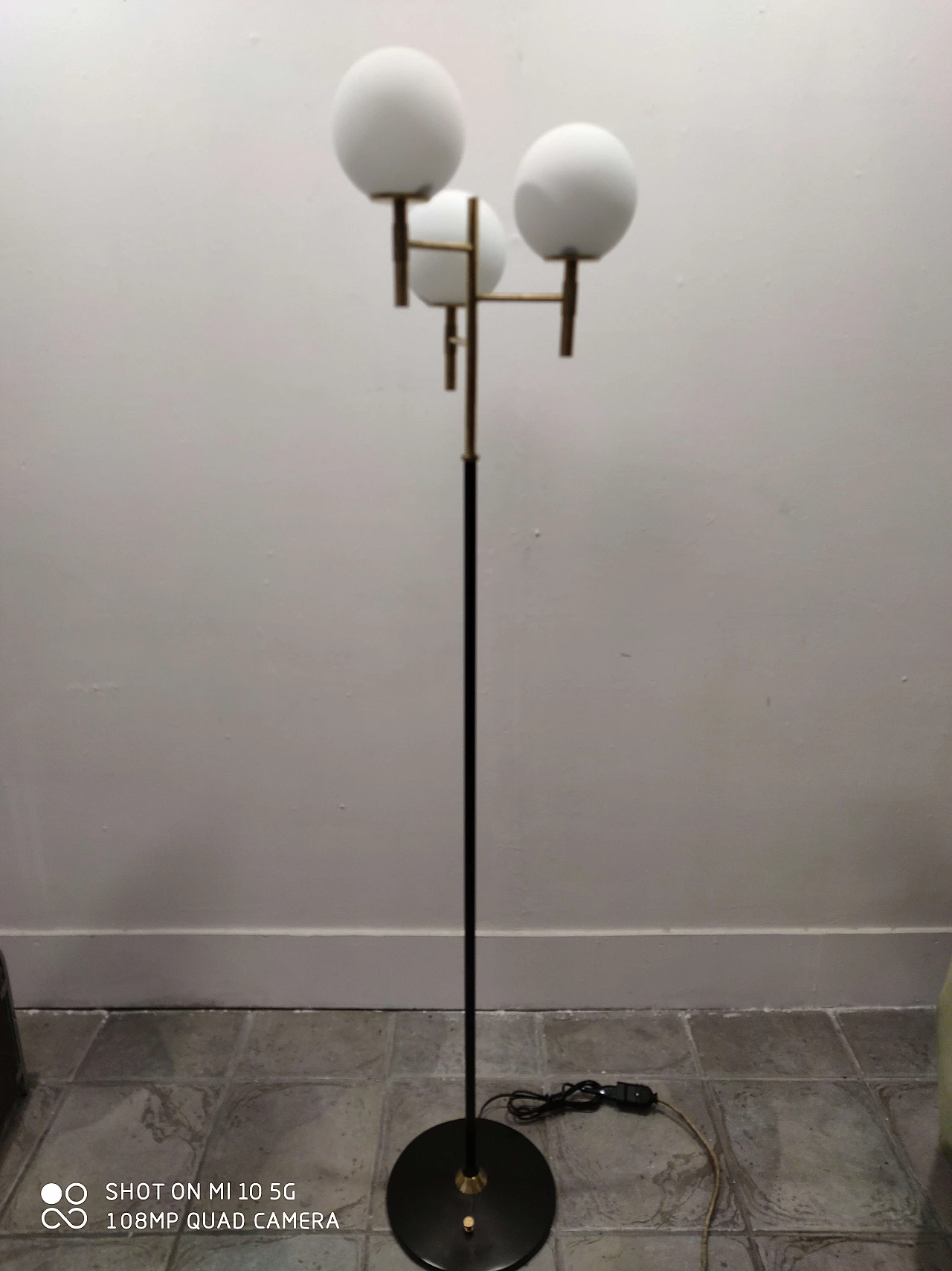 Brass floor lamp with 3 lights 1154111