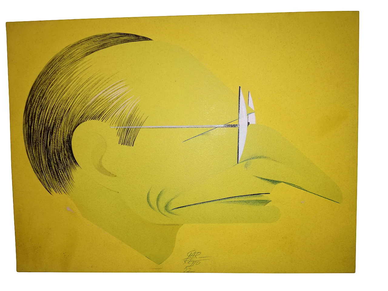 Litografia Ritratto di Alcide De Gasperi, di Paolo Garretto, 1954 1154157