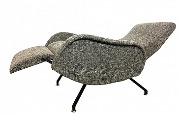 Melange grey reclining armchair, 60s