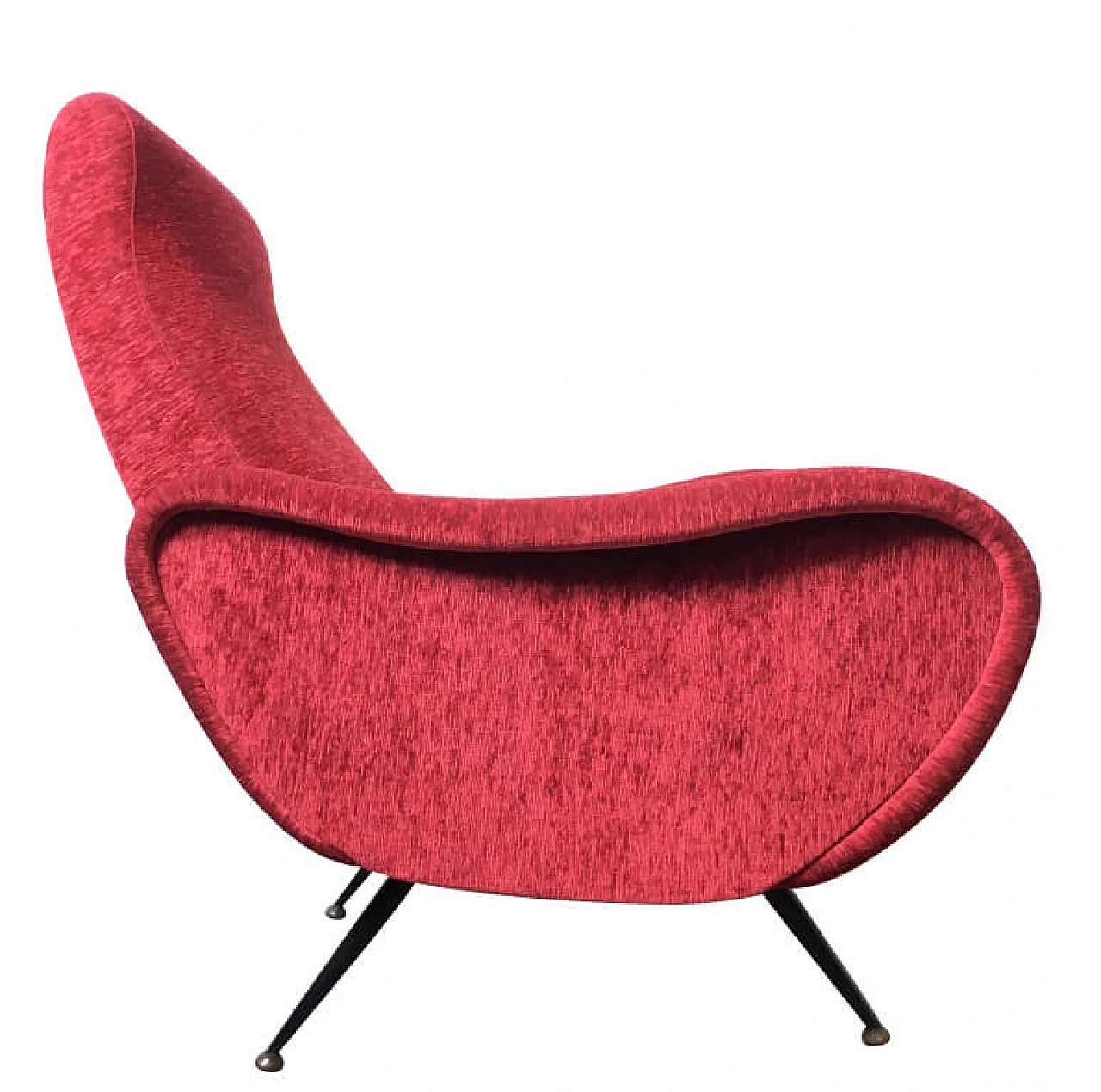 Red fabric armchair Lady style, 50s 1154203