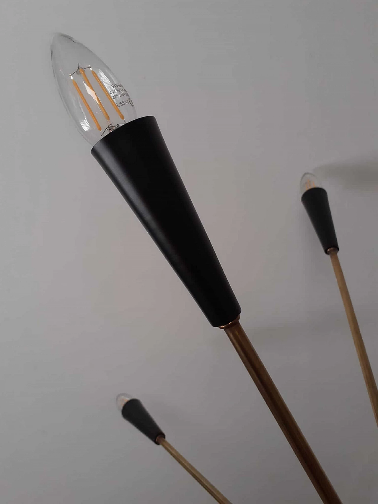 Chandelier with 12 lights in brass and aluminum 1154445