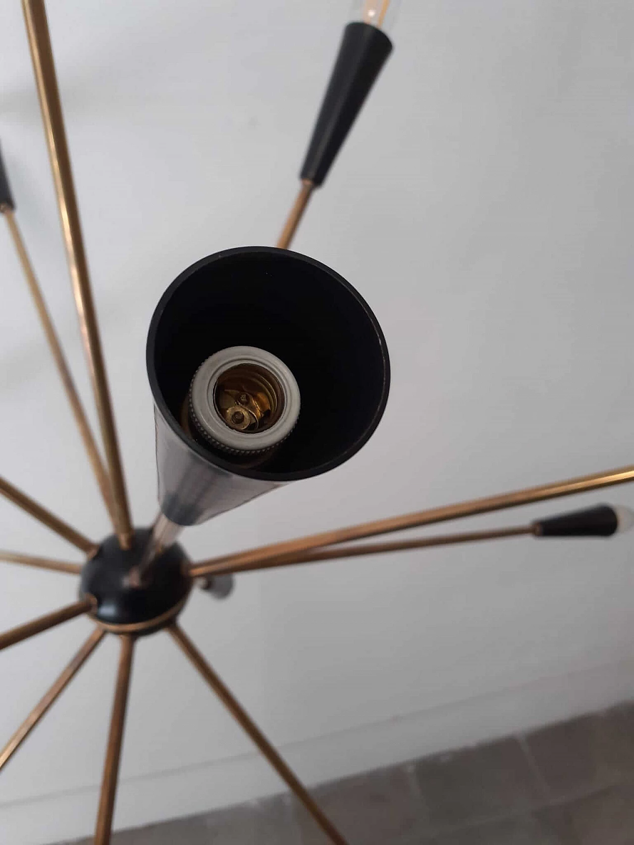 Chandelier with 12 lights in brass and aluminum 1154446