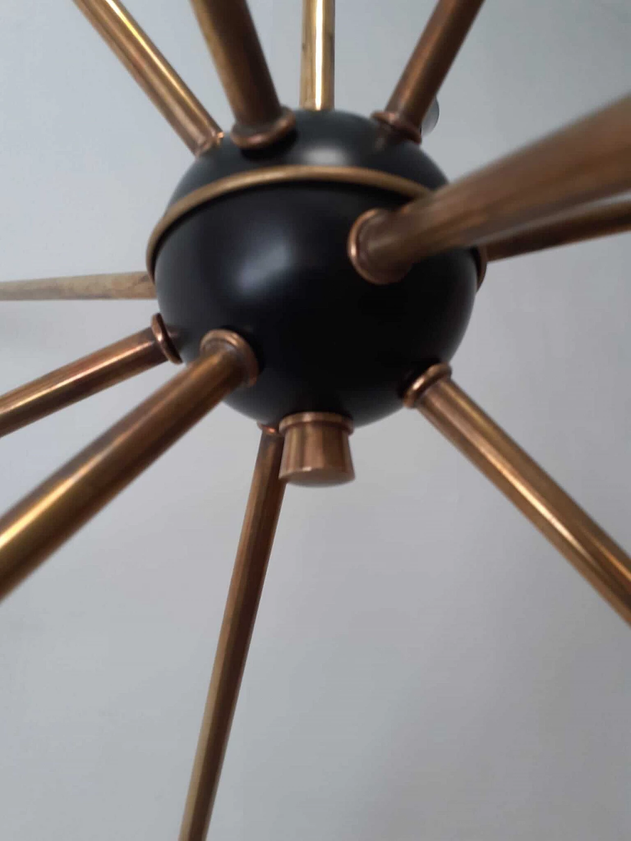 Chandelier with 12 lights in brass and aluminum 1154447