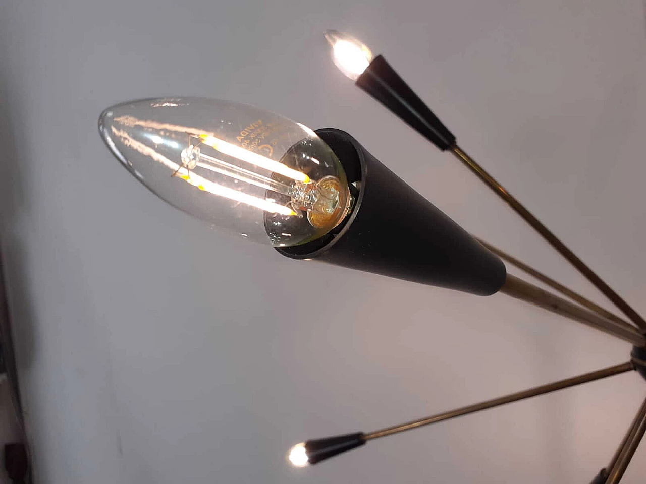 Chandelier with 12 lights in brass and aluminum 1154448