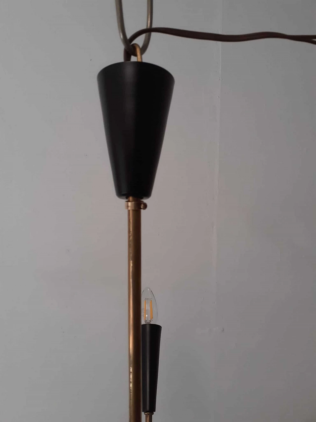 Chandelier with 12 lights in brass and aluminum 1154449