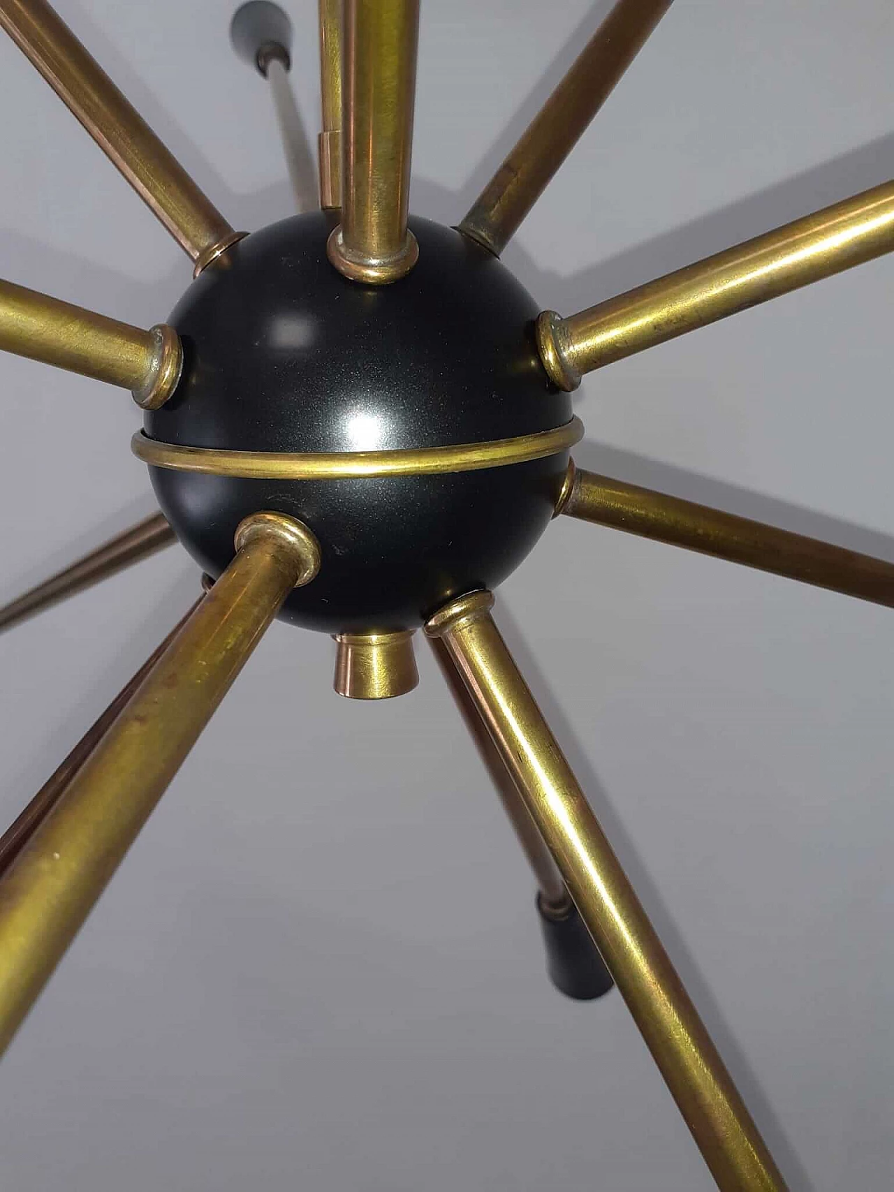 Chandelier with 12 lights in brass and aluminum 1154452