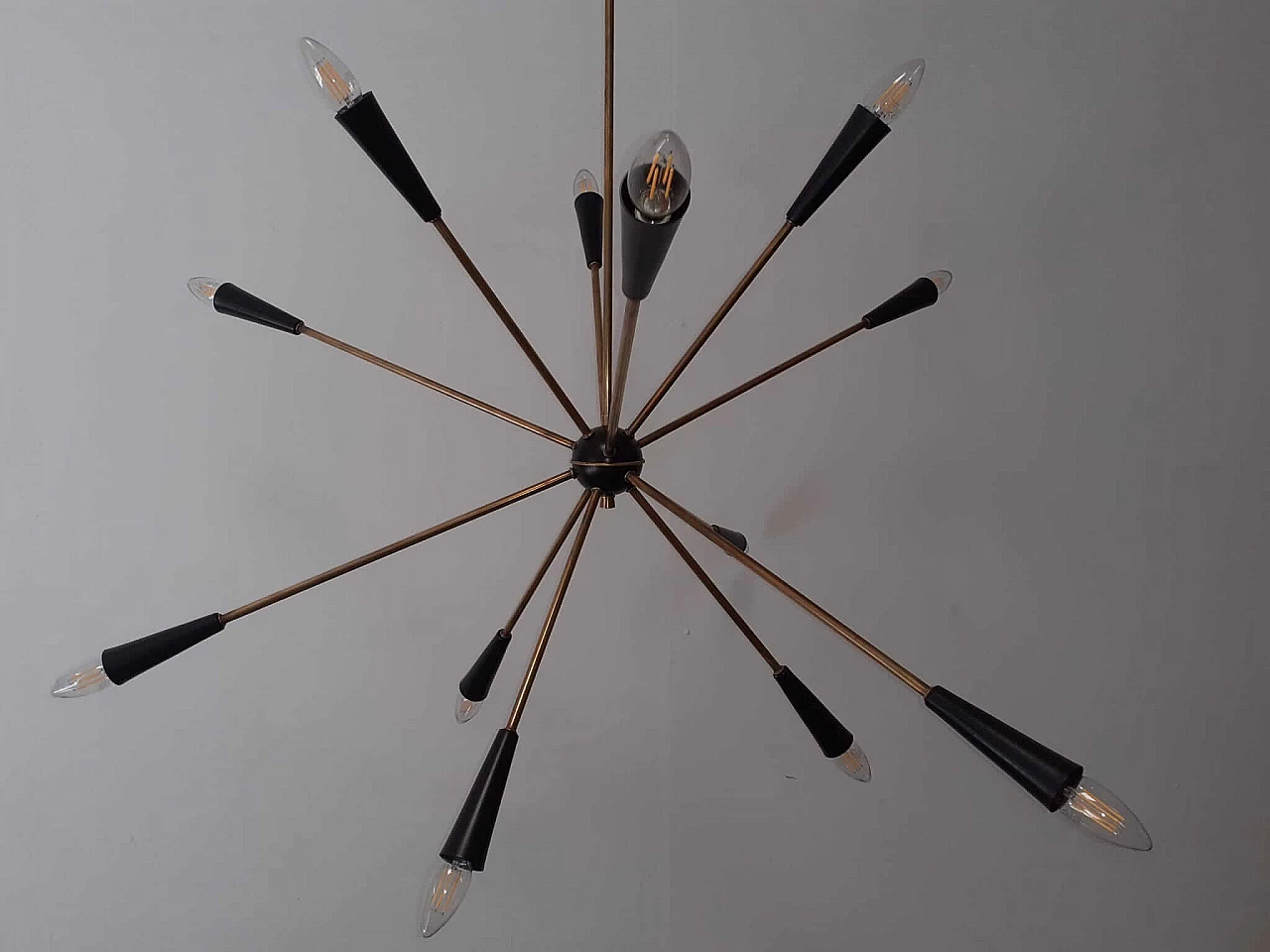 Chandelier with 12 lights in brass and aluminum 1154454