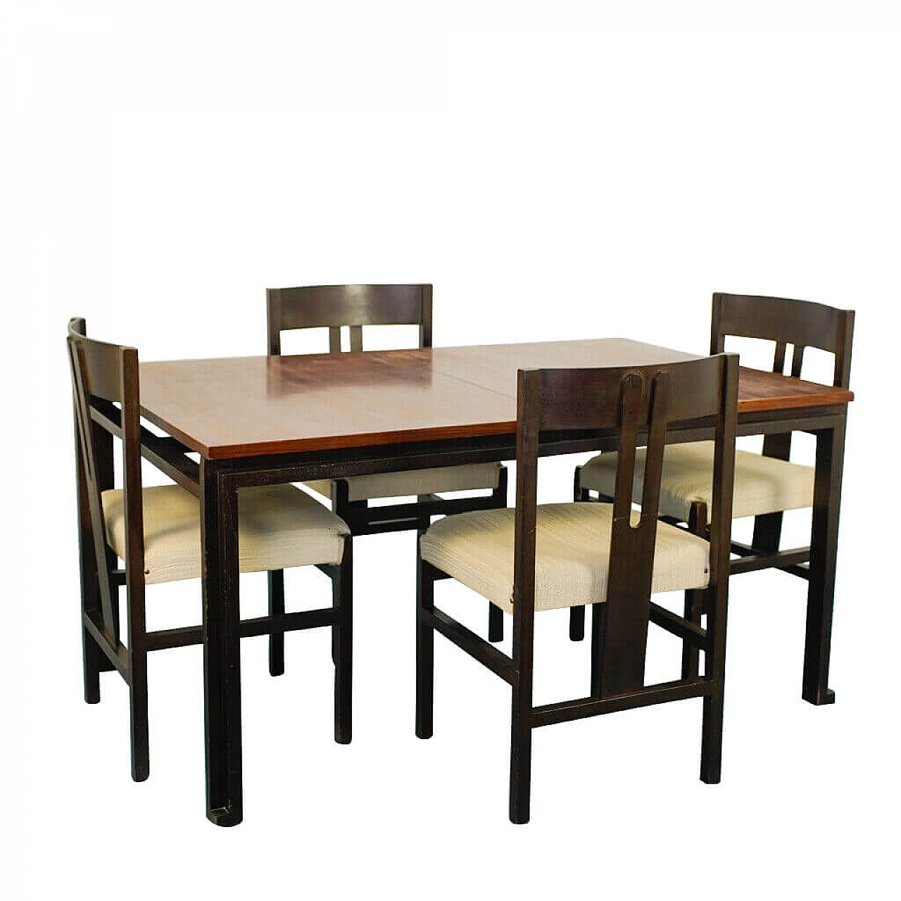 Tavolo da pranzo con 4 sedie di Angelo Mangiarotti, anni '60 1154482