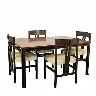 Tavolo da pranzo con 4 sedie di Angelo Mangiarotti, anni '60