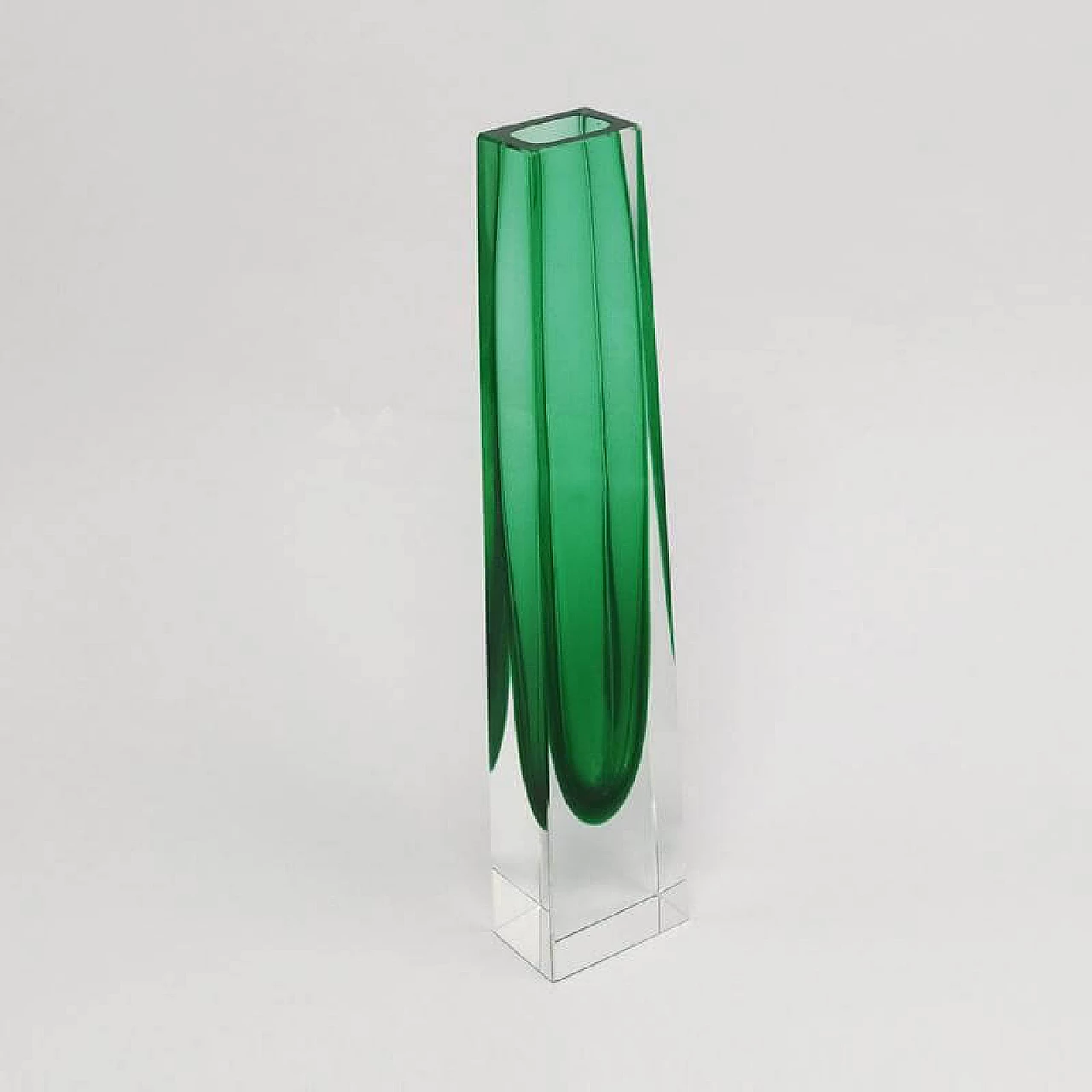 Rare Italian green vase designed By Flavio Poli for Seguso, 60s 1154558