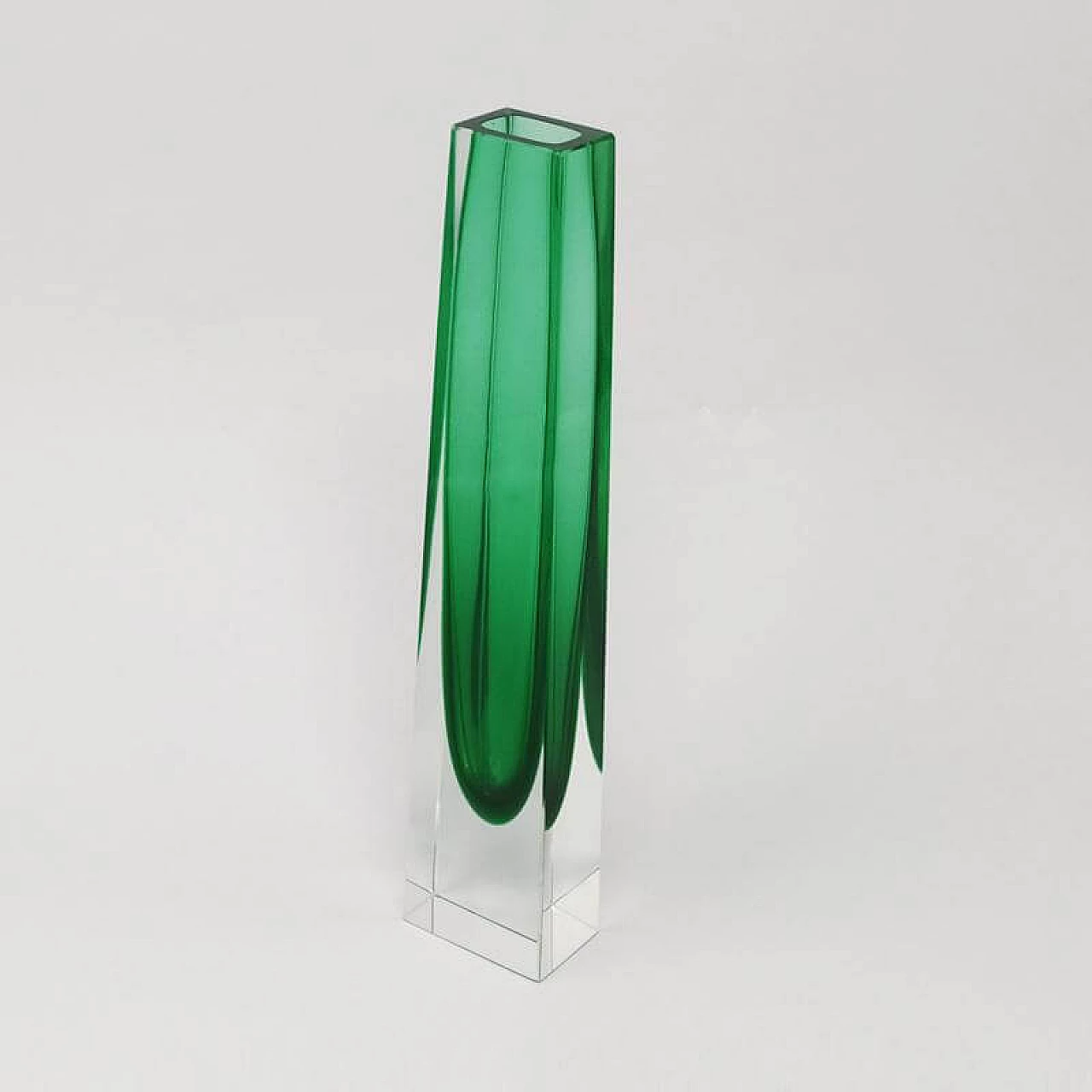 Rare Italian green vase designed By Flavio Poli for Seguso, 60s 1154559